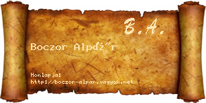 Boczor Alpár névjegykártya